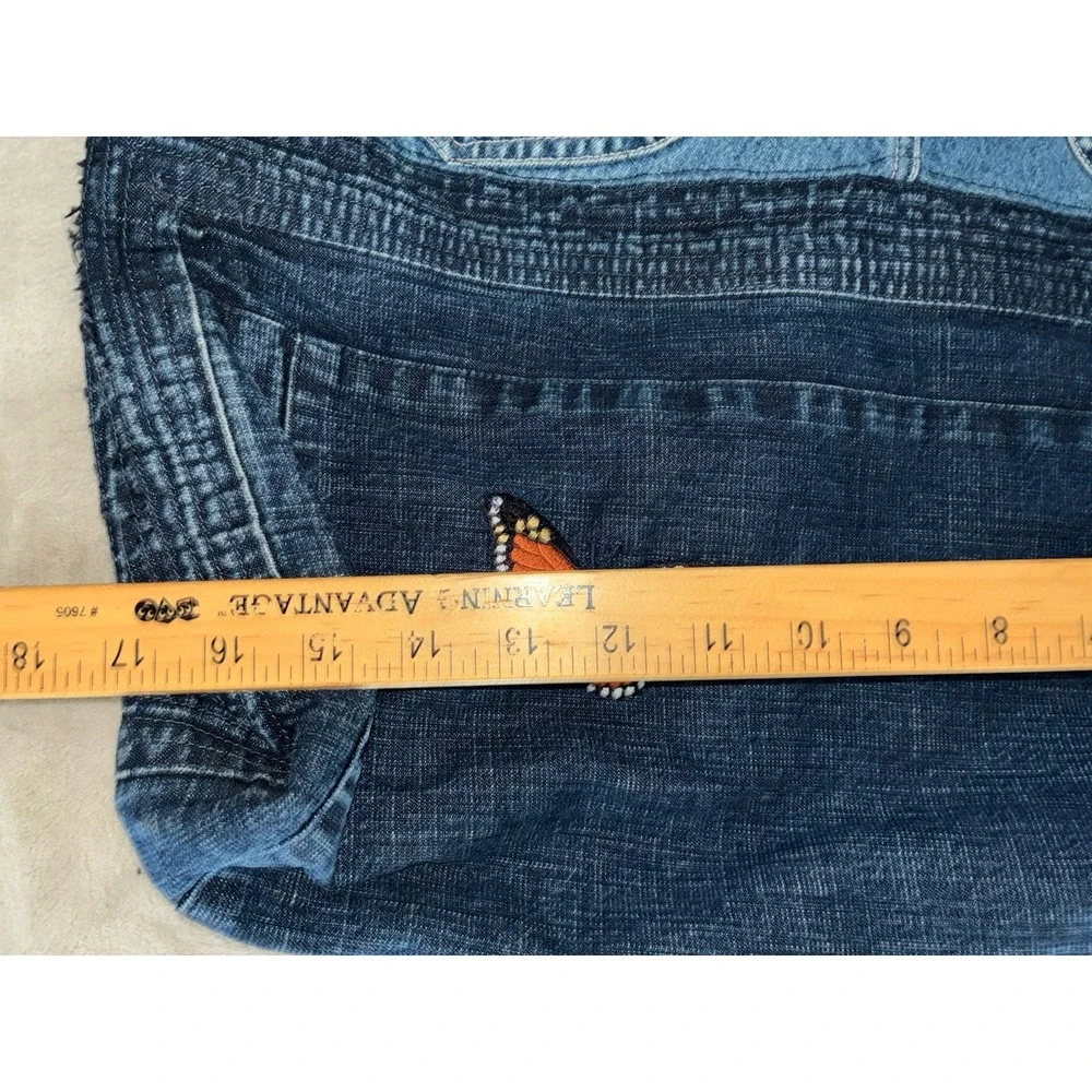 Vintage Reworked Denim Bag Looney Tunes Butterfly Up-cycled Handmade 20x16